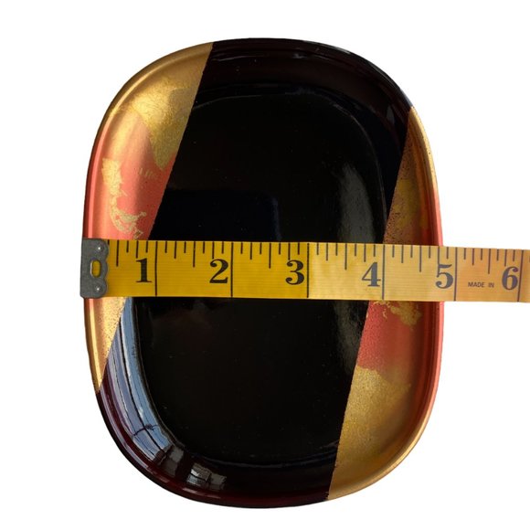 2 Small Lacquered Trinket Trays Jewelry Change Dishes - Picture 3 of 7